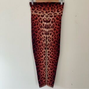 Niyama Sol Leggings Womens Sz. M Leopard Wild Thing Ankle Yoga Athleisure READ